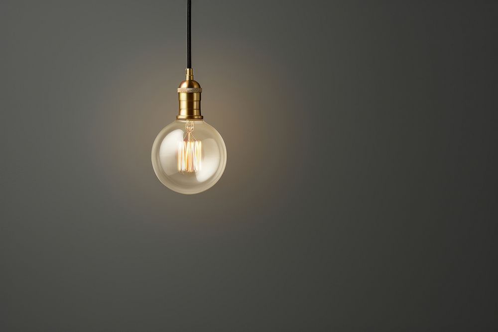 Hanging lamp light chandelier lightbulb. AI generated Image by rawpixel.