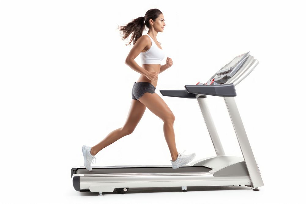 On treadmill sports gym adult. AI generated Image by rawpixel.