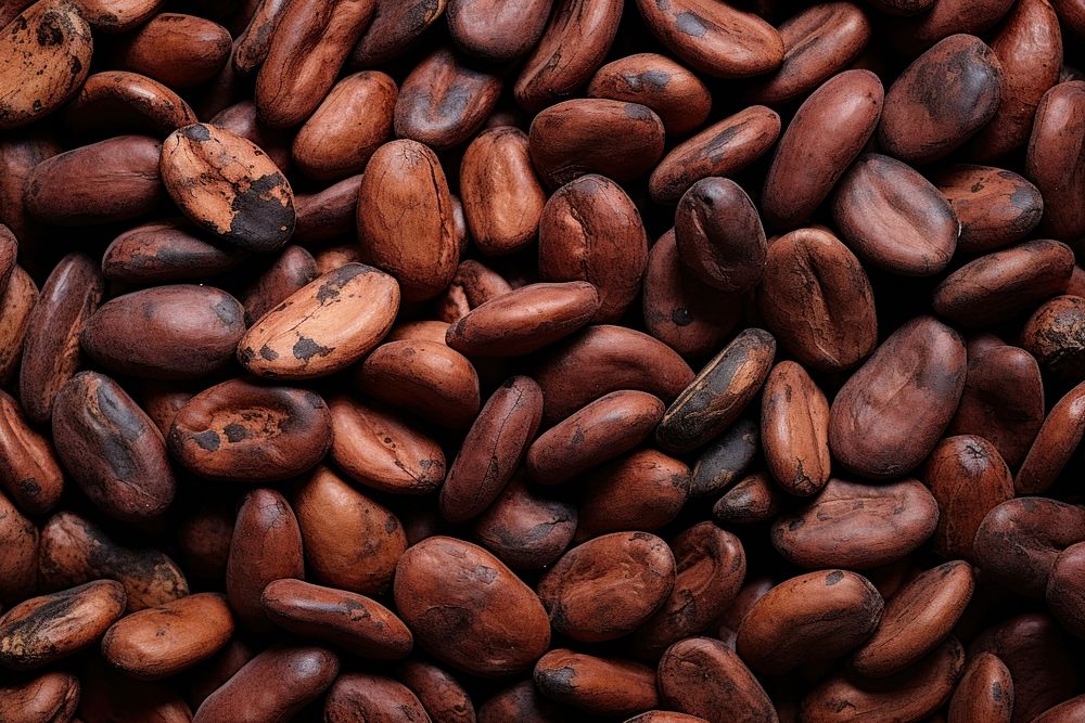 Roast cocoa beans backgrounds repetition abundance. AI generated Image by rawpixel.