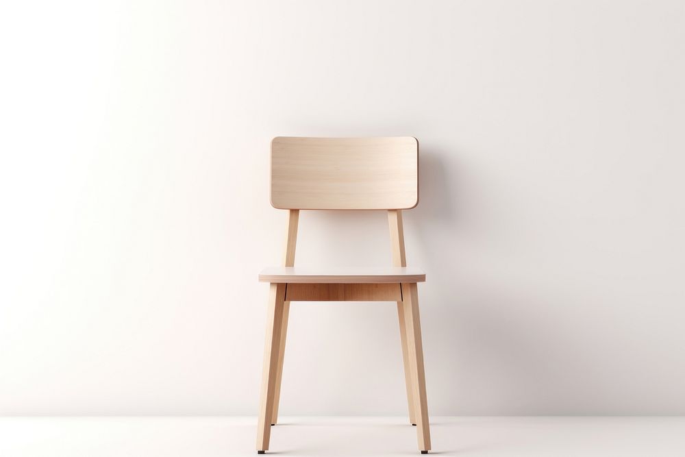 Wood chair clean minimal style furniture white background architecture. AI generated Image by rawpixel.