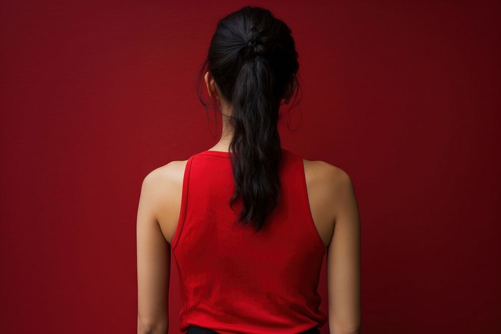 A red tank top back adult woman. AI generated Image by rawpixel.