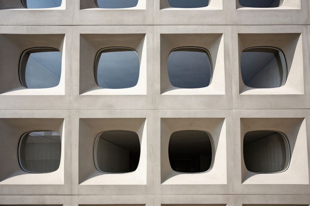 The concrete facade of a building architecture window daylighting. AI generated Image by rawpixel.