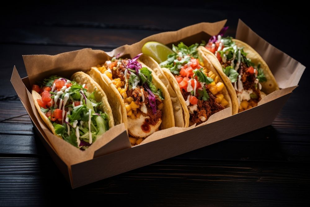 Mini taco food street food vegetable. AI generated Image by rawpixel.