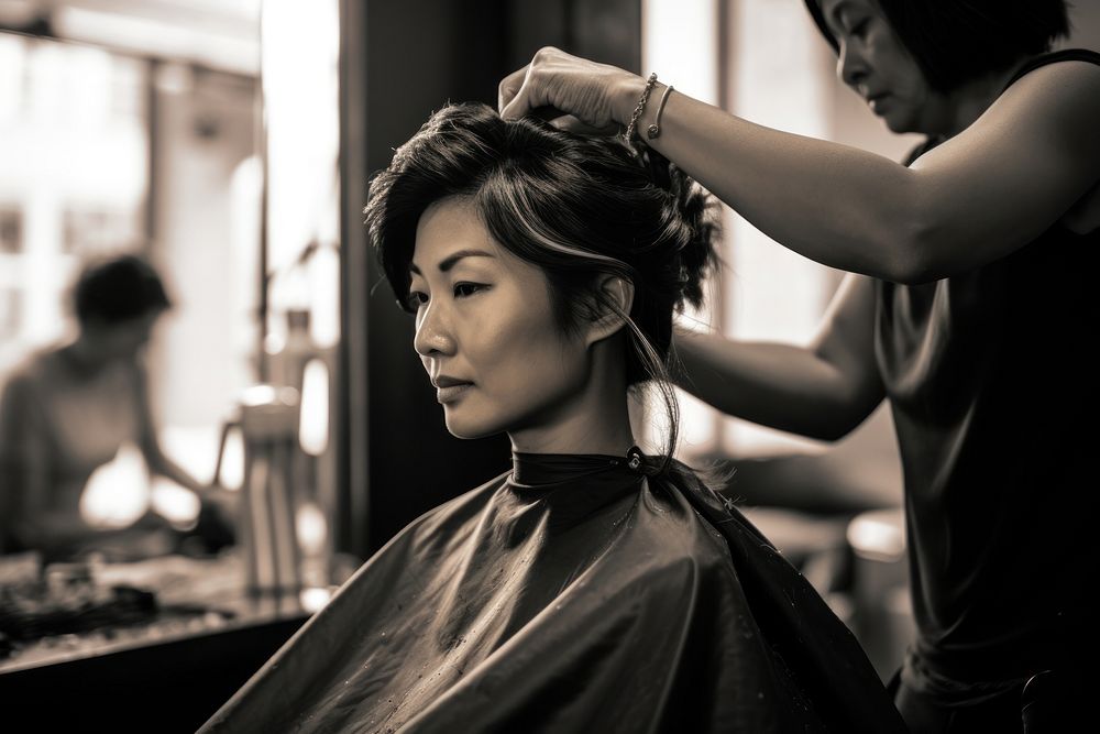 Haircut adult woman hairdresser. AI generated Image by rawpixel.
