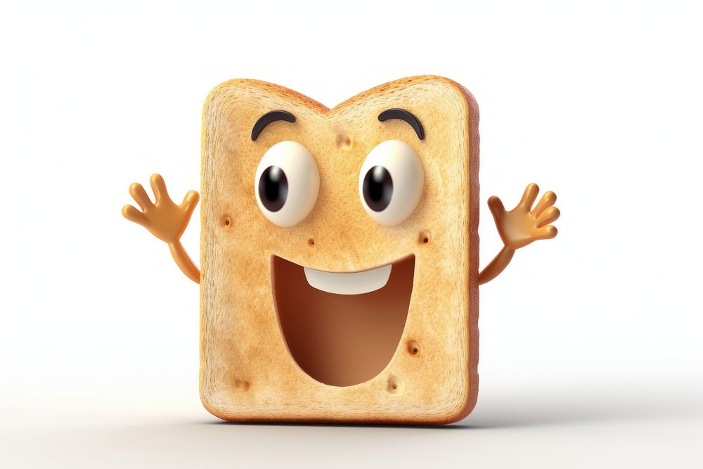 Toast cartoon bread food. AI generated Image by rawpixel.
