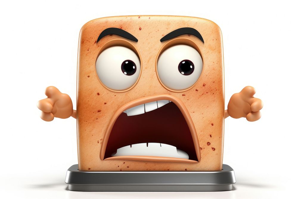 Toaster cartoon face white background. AI generated Image by rawpixel.