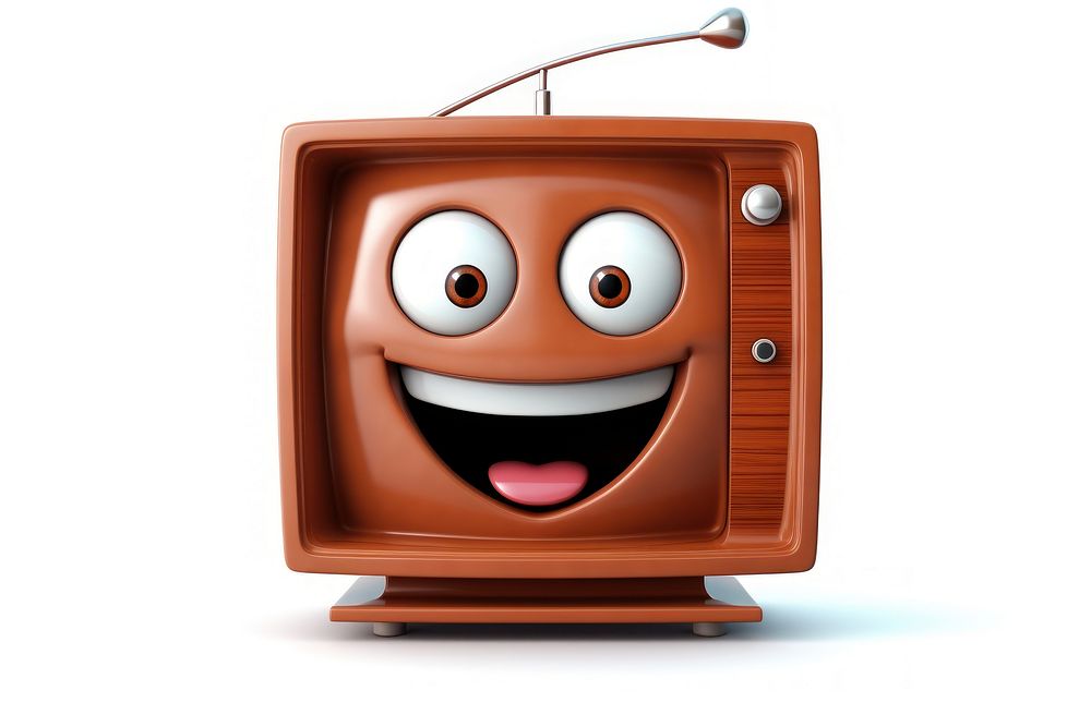 Television cartoon white background anthropomorphic. 