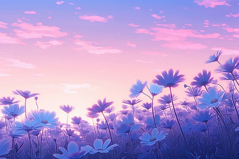 A colorful Daisy feild wallpaper in the morning flower purple backgrounds. 