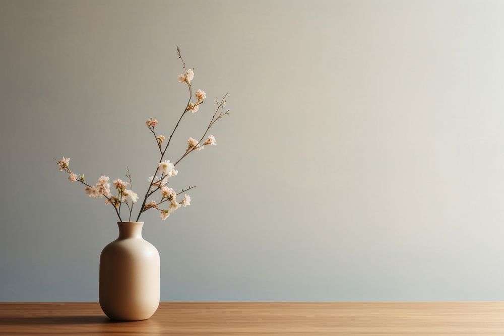 flower vase placed wooden table | Free Photo - rawpixel