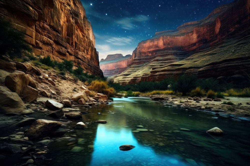 Mountain nature canyon wilderness. AI generated Image by rawpixel.