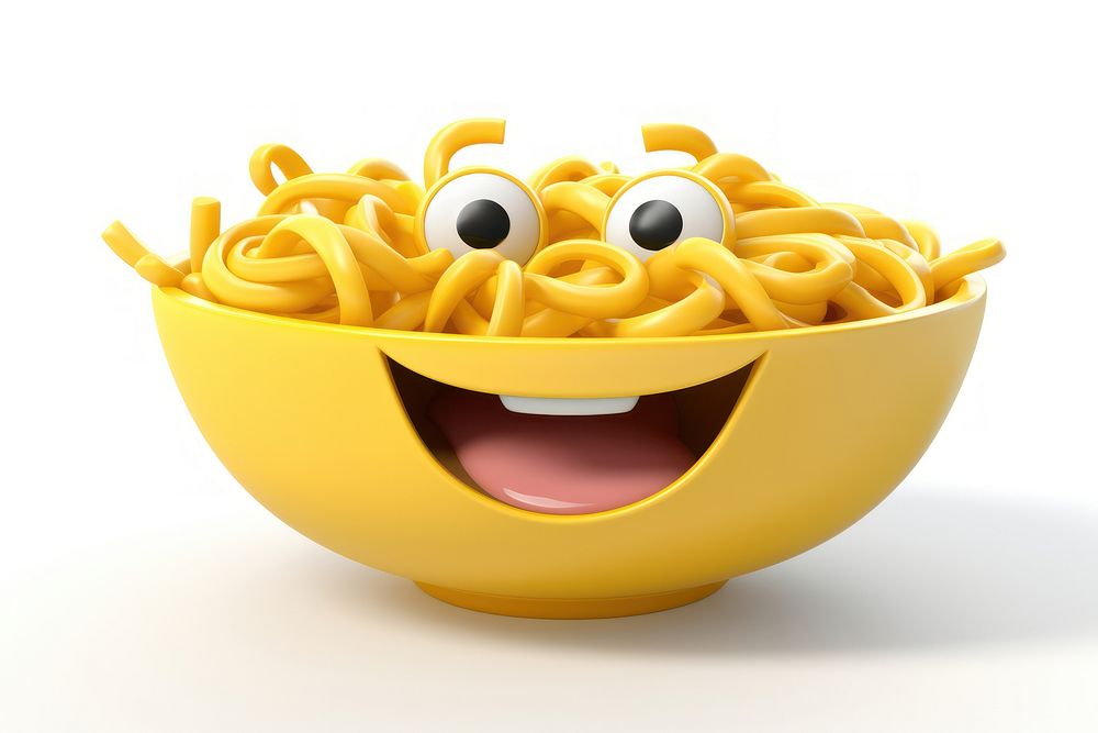 Bowl of noodle cartoon pasta food. AI generated Image by rawpixel.