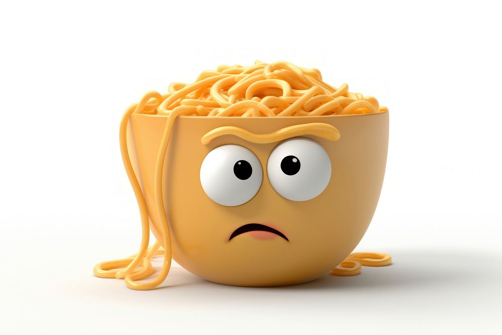 Bowl of noodle spaghetti cartoon pasta. AI generated Image by rawpixel.