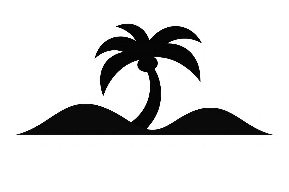 Beach silhouette black logo. AI generated Image by rawpixel.