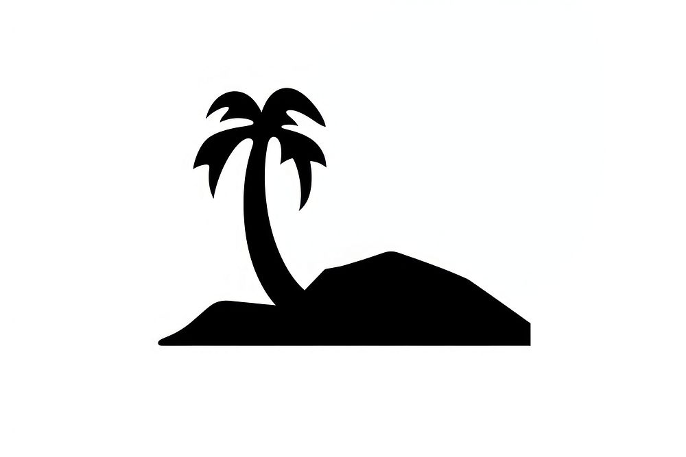 Beach silhouette black arecaceae. AI generated Image by rawpixel.