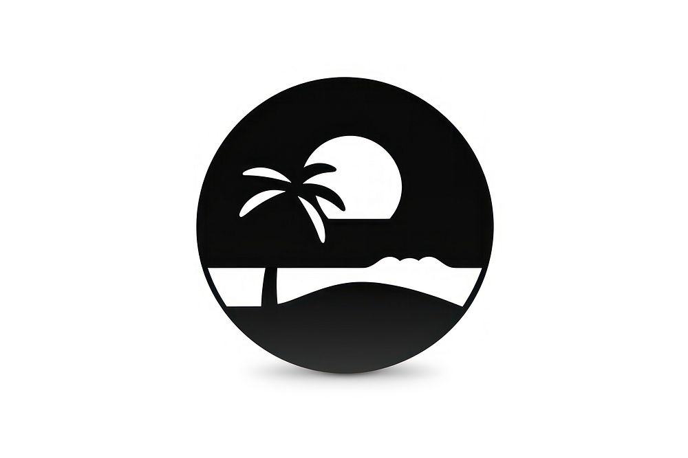 Beach silhouette symbol shape. AI generated Image by rawpixel.