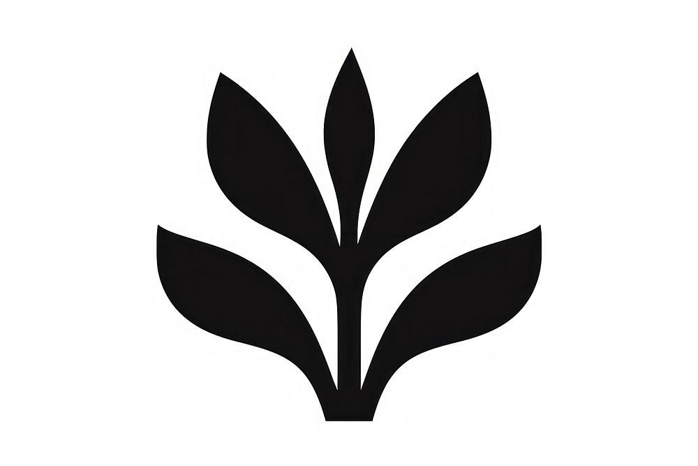 Plant symbol black white. AI generated Image by rawpixel.