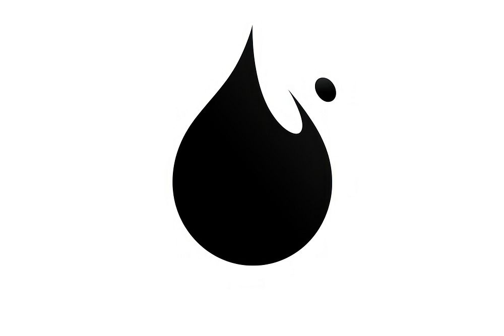 Raindrop shape black logo. AI generated Image by rawpixel.