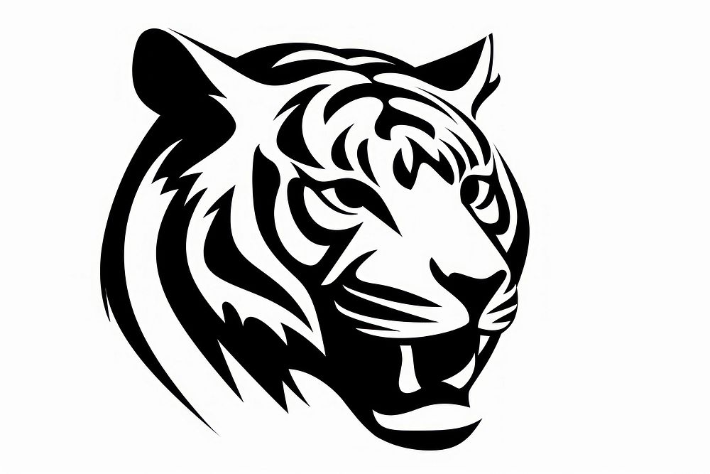 Tiger animal white black. AI generated Image by rawpixel.