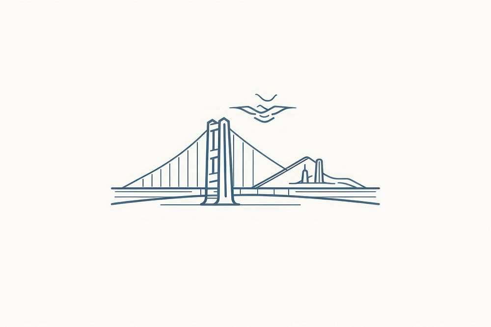 A bridge Logo architecture drawing sketch. AI generated Image by rawpixel.