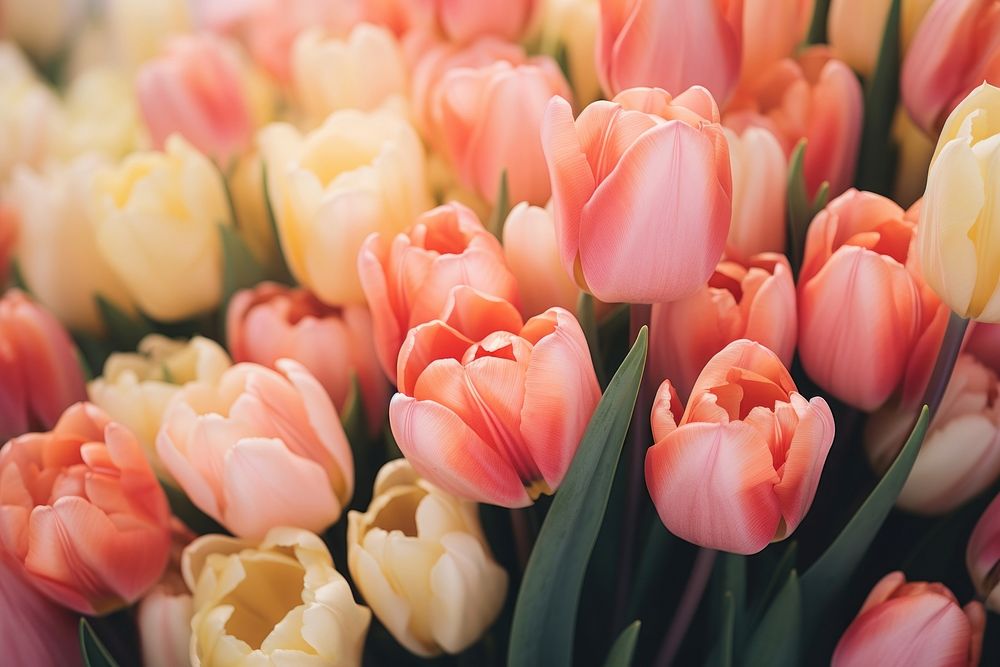 Tulip blooms outdoors blossom flower. AI generated Image by rawpixel.