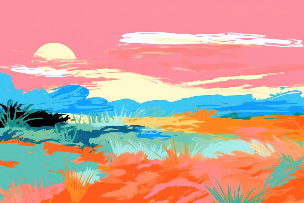 Outdoors painting nature land. AI generated Image by rawpixel.