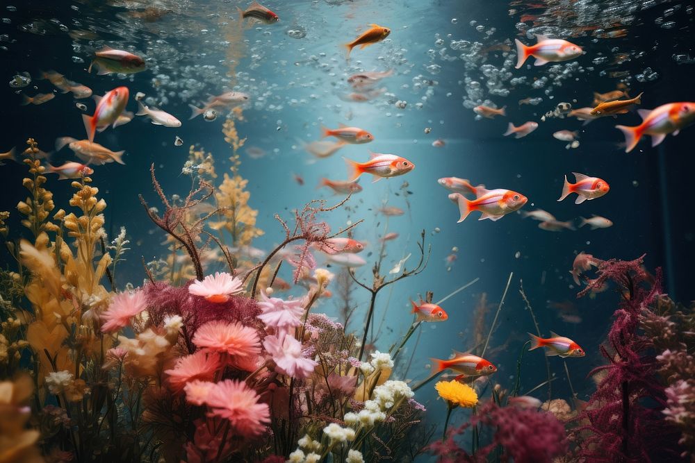 Under water fish aquarium outdoors. AI generated Image by rawpixel.