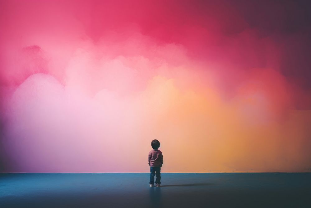 A child photography standing horizon. AI generated Image by rawpixel.