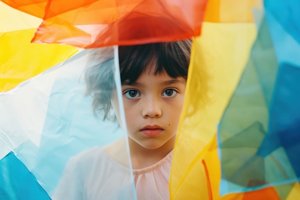 A child photography portrait rain. AI generated Image by rawpixel.