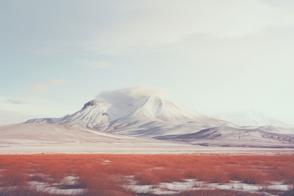 A minimal-large A snow mountain landscape outdoors nature. AI generated Image by rawpixel.