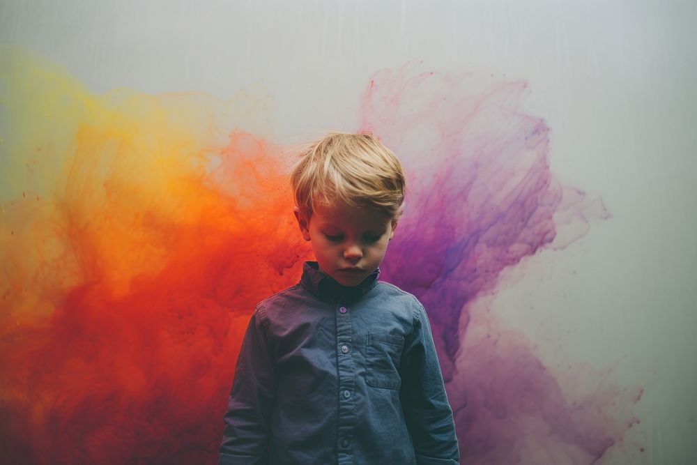A child photography painting portrait. AI generated Image by rawpixel.