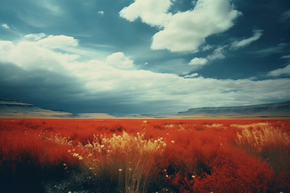 A landfield landscape grassland outdoors. AI generated Image by rawpixel.