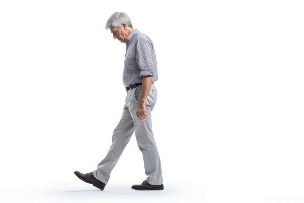 A mature man walking standing adult. AI generated Image by rawpixel.