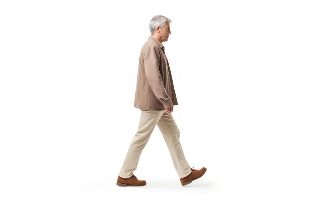 A mature man walking standing adult. AI generated Image by rawpixel.