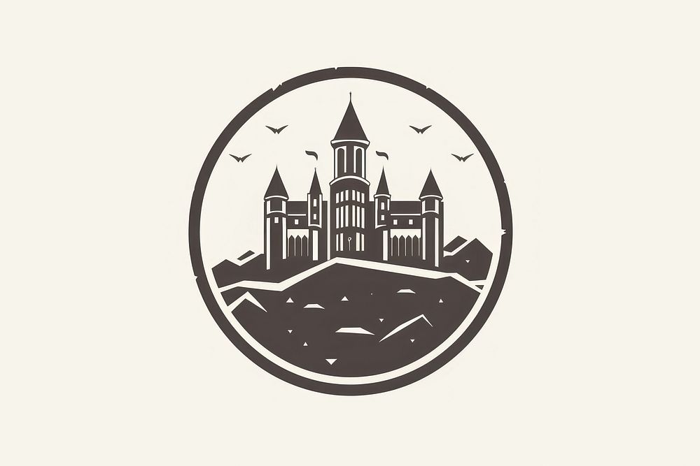 A Hogwarts Castle logo circle architecture creativity. AI generated Image by rawpixel.