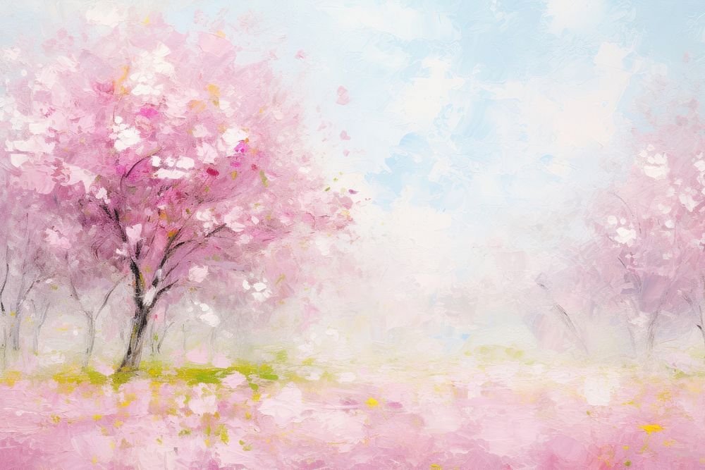 Spring painting backgrounds blossom. AI generated Image by rawpixel.