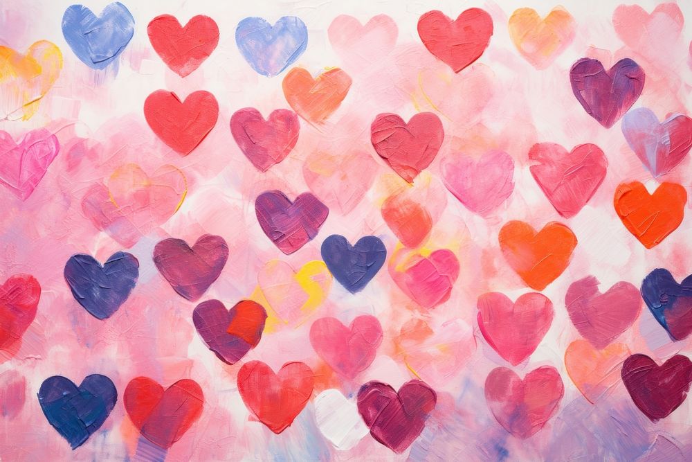 Hearts backgrounds painting creativity. AI generated Image by rawpixel.