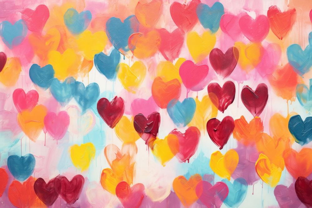 Hearts backgrounds painting celebration. AI generated Image by rawpixel.