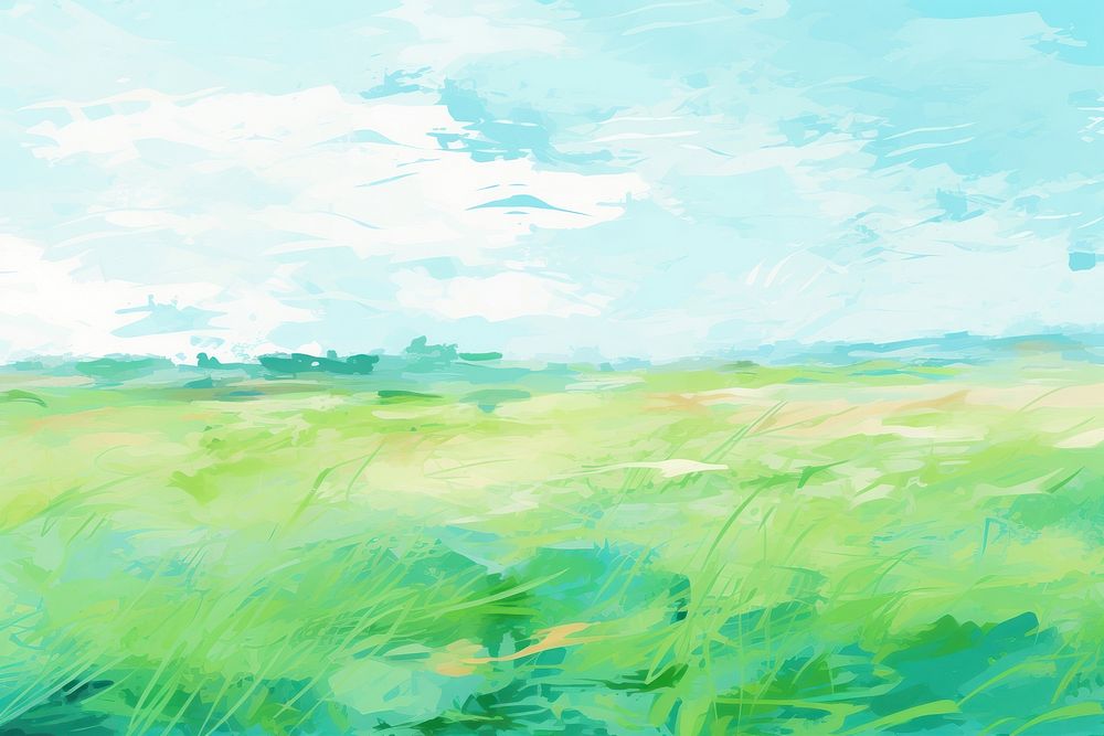 Grasslands painting backgrounds outdoors. AI generated Image by rawpixel.