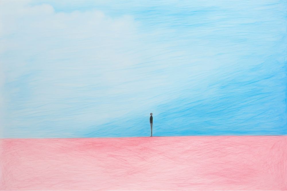 A blue sky painting outdoors horizon. AI generated Image by rawpixel.