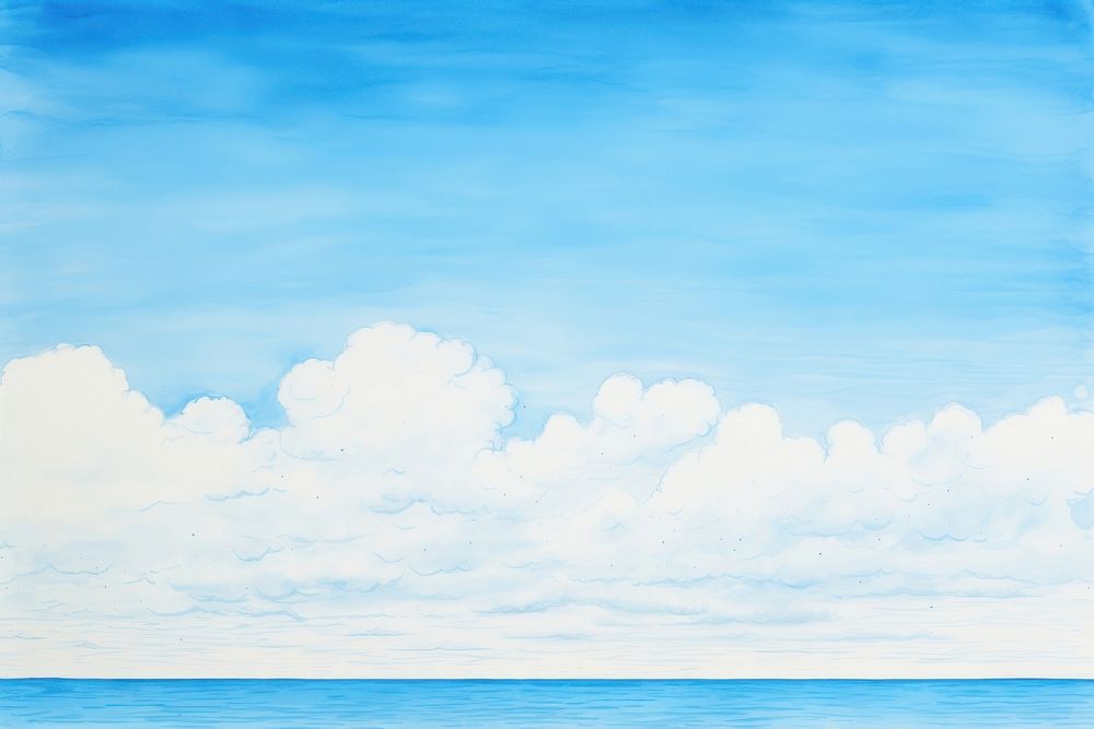 A blue sky backgrounds outdoors painting. AI generated Image by rawpixel.