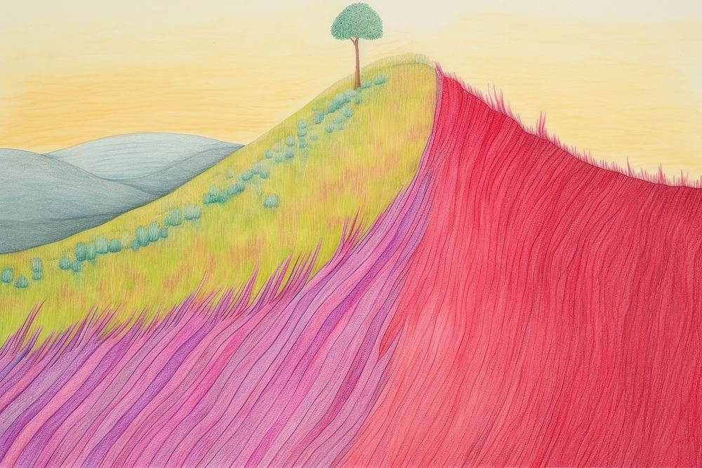 A Grassland painting drawing outdoors. AI generated Image by rawpixel.
