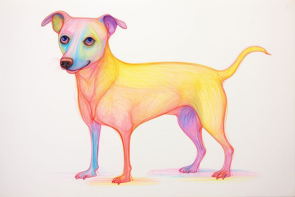 A dog drawing painting animal. AI generated Image by rawpixel.