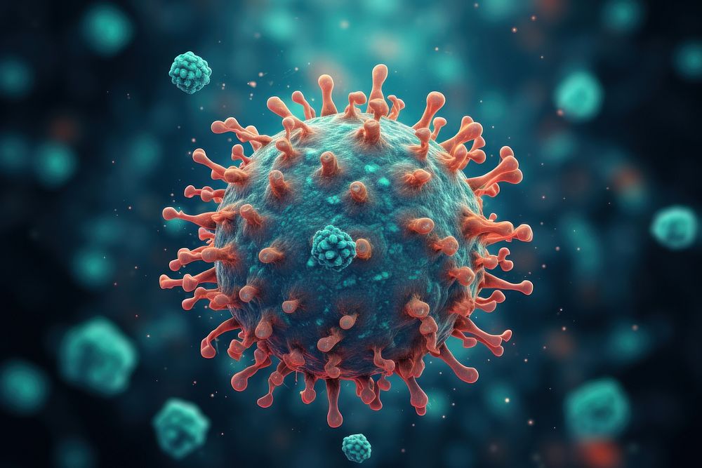 Virus cell science microbiology invertebrate. AI generated Image by rawpixel.