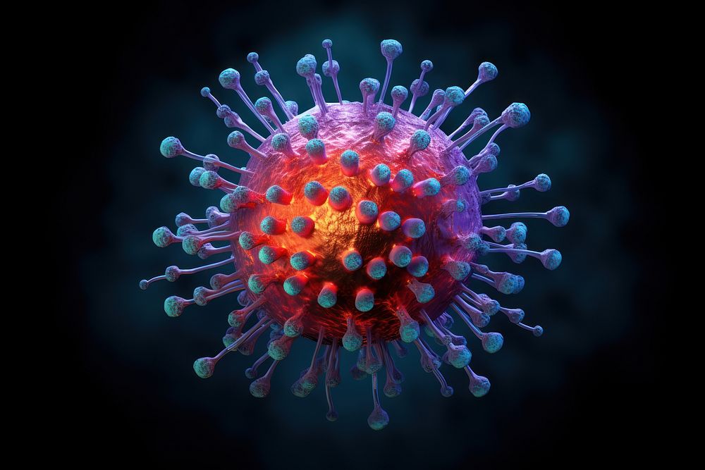 Virus cell science microbiology invertebrate. AI generated Image by rawpixel.