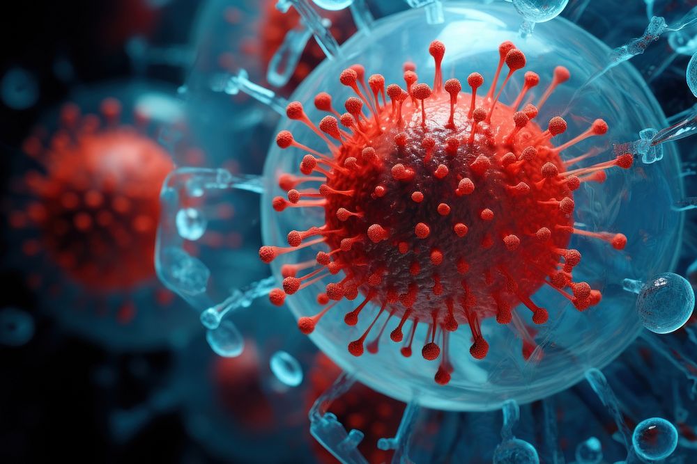 Virus cell science microbiology research. AI generated Image by rawpixel.
