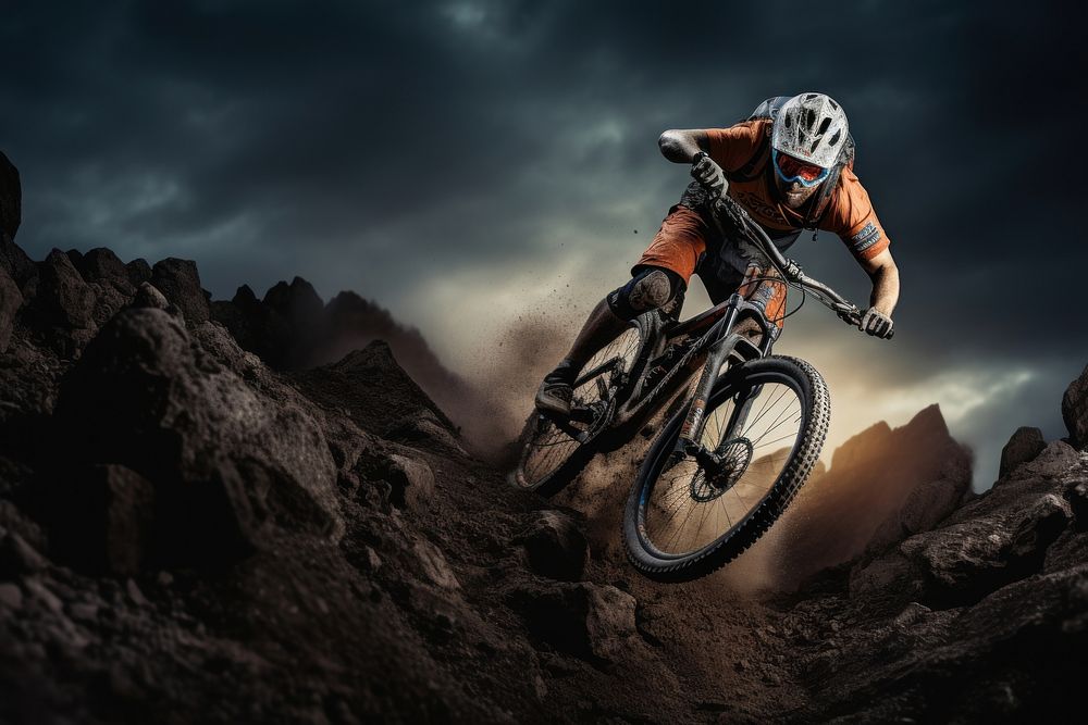 Mountain bike bicycle vehicle cycling. AI generated Image by rawpixel.