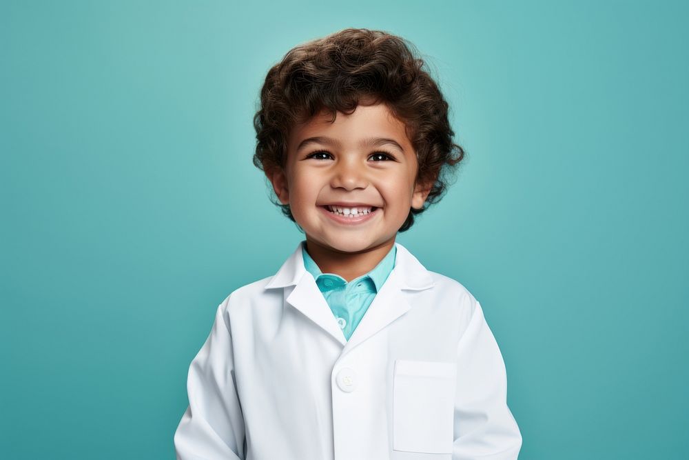 Lab gown smiling smile stethoscope. AI generated Image by rawpixel.