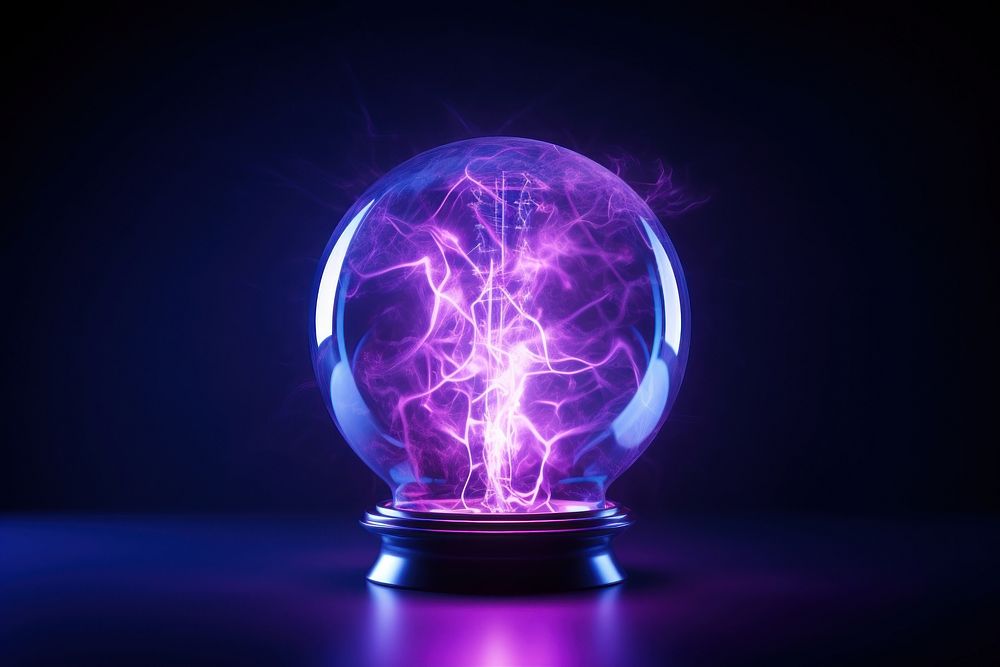 Plasma ball lighting science sphere. AI generated Image by rawpixel.