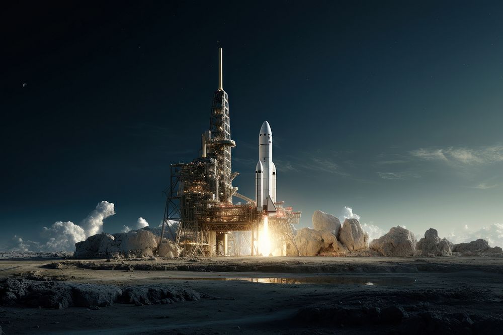 Rocket vehicle launch transportation. AI generated Image by rawpixel.