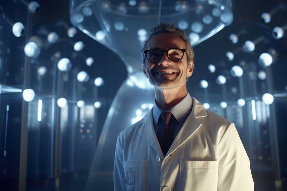 Scientist portrait standing smiling. AI generated Image by rawpixel.
